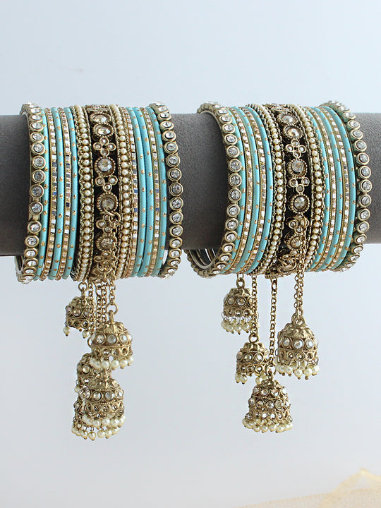 Yutika Bangle Set / Stack-Turquoise