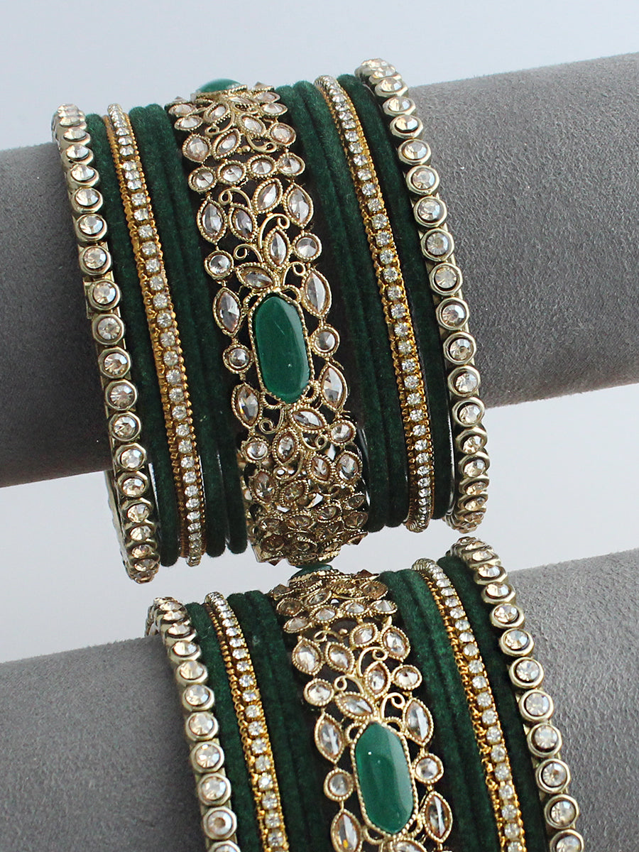 Adaa Bangle Set / Stack-Green