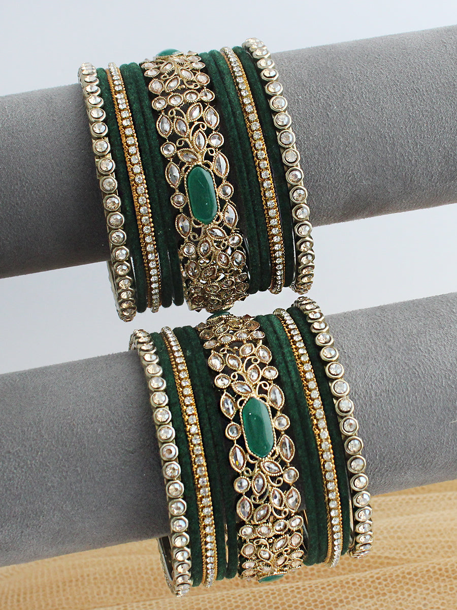 Adaa Bangle Set / Stack-Green