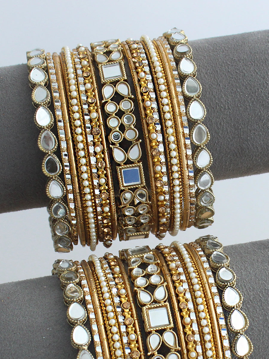Amayra Mirror Bangle Set / Stack-Gold
