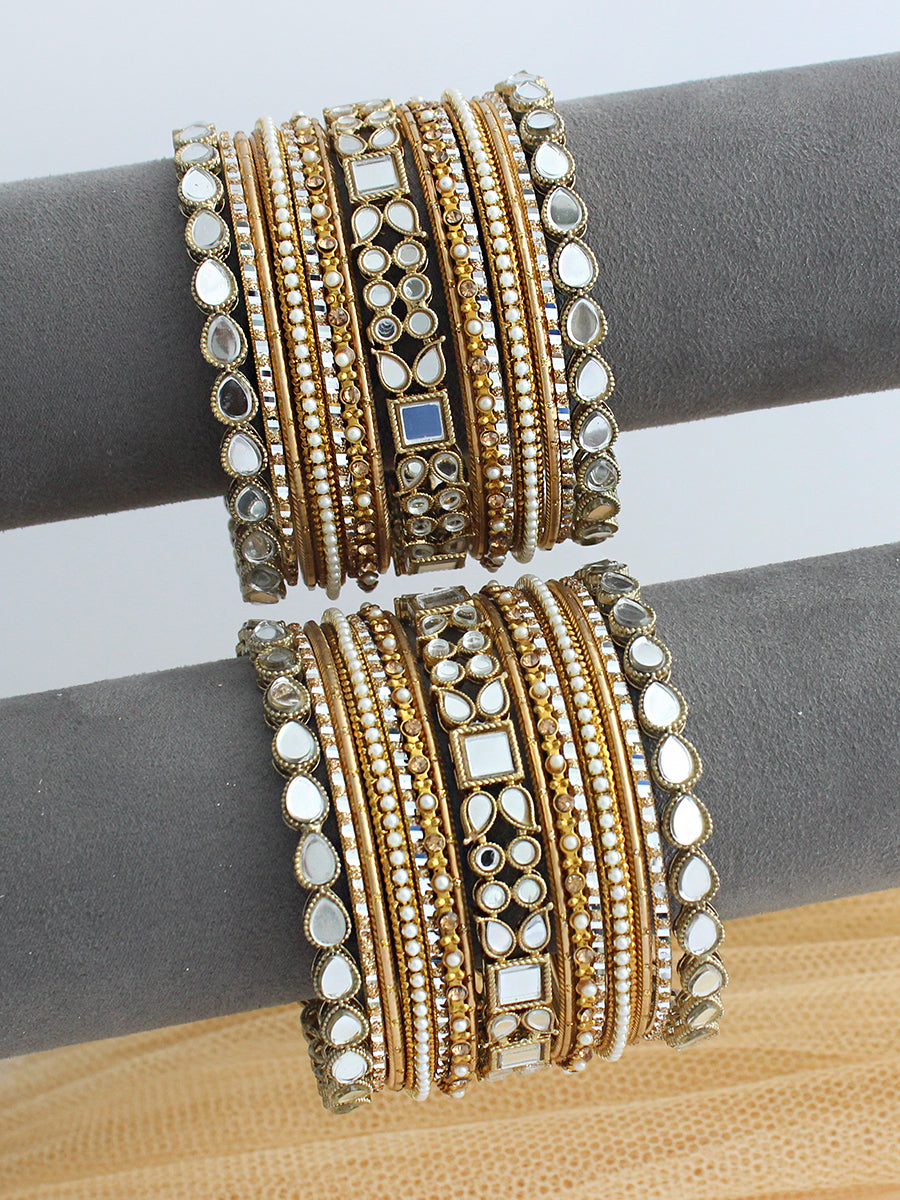 Amayra Mirror Bangle Set / Stack-Gold

