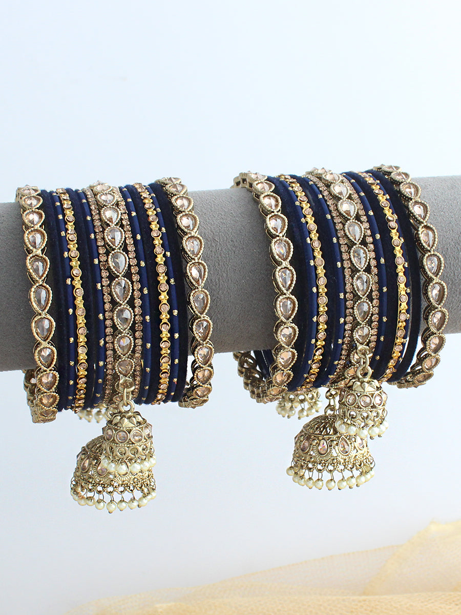 Harika Bangle Set / Stack-Blue