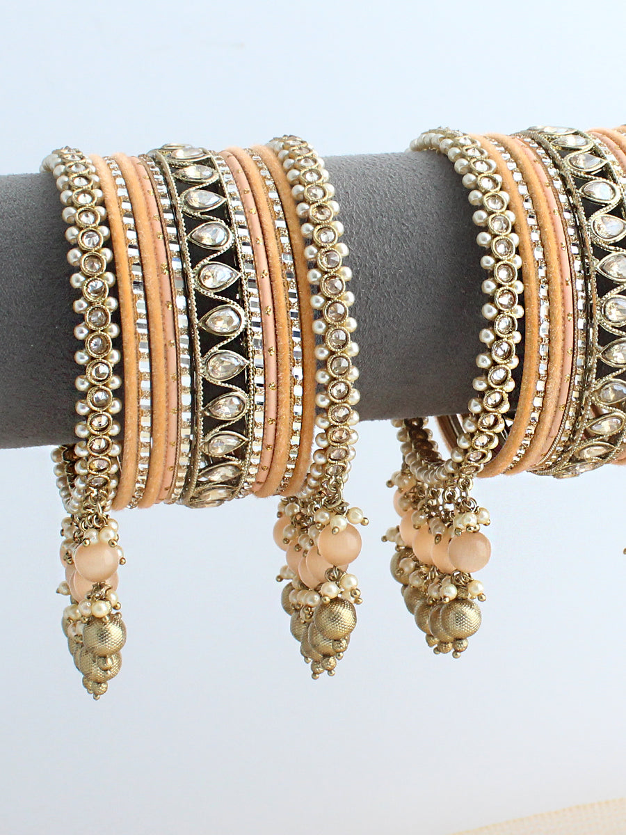 Ambika Bangle Set / Stack-Peach