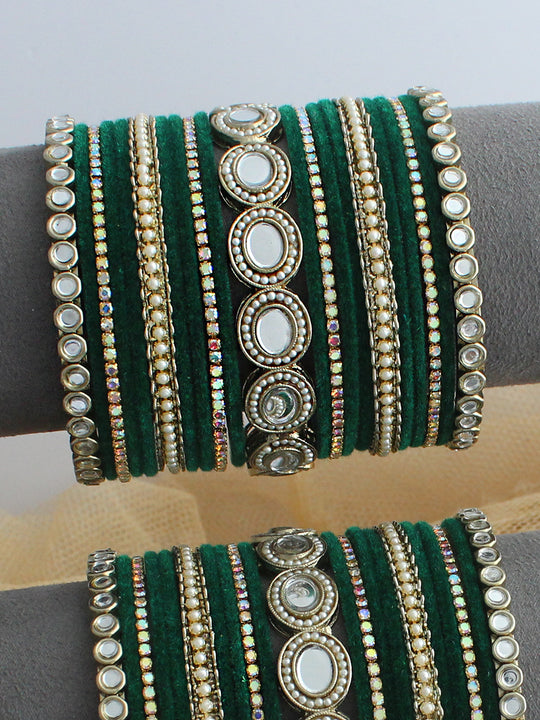 Aamira Bangle Set / Stack-Green