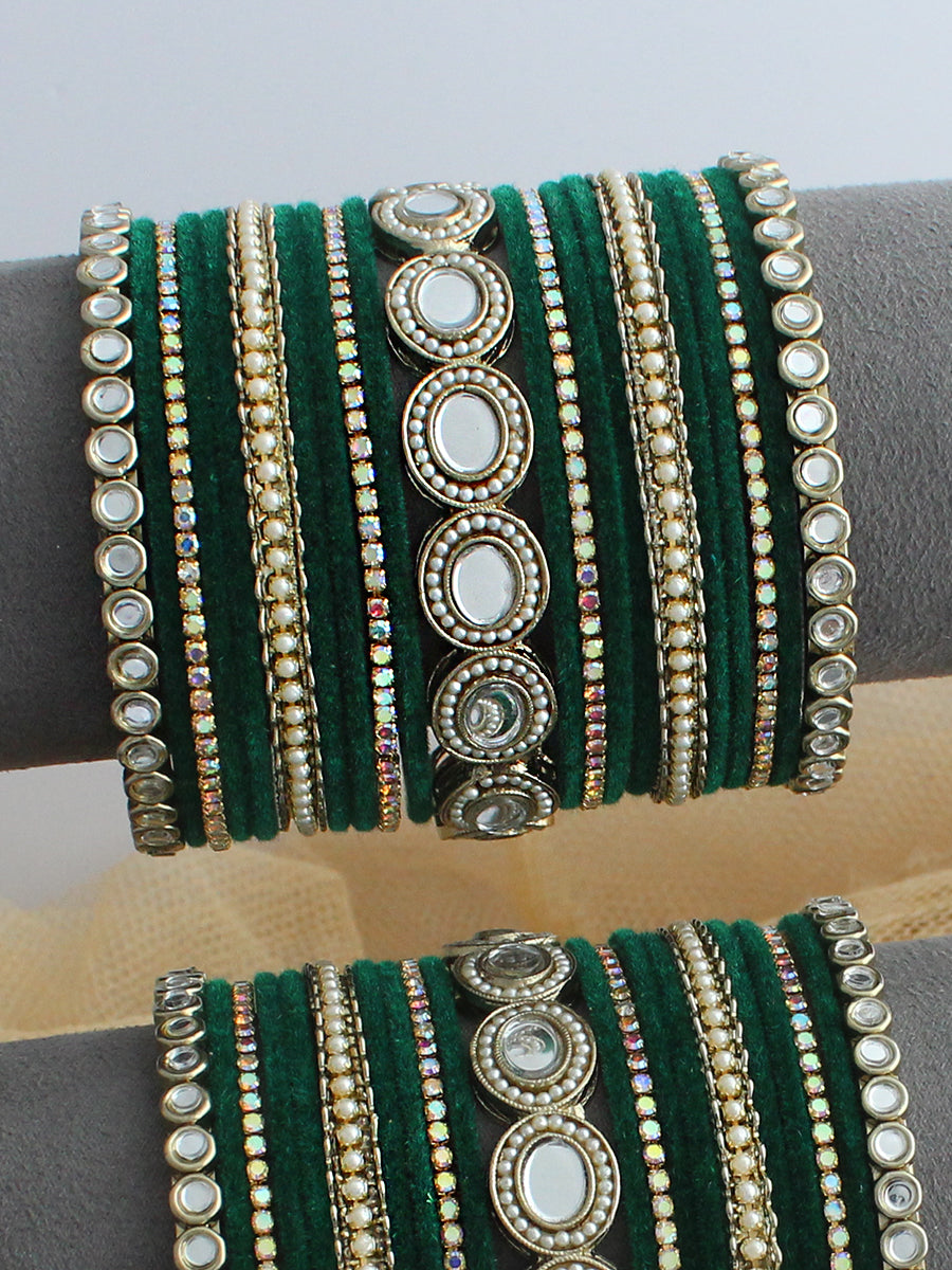 Aamira Bangle Set / Stack-Green