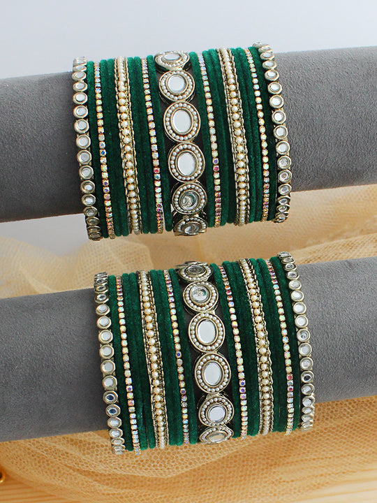 Aamira Bangle Set / Stack-Green
