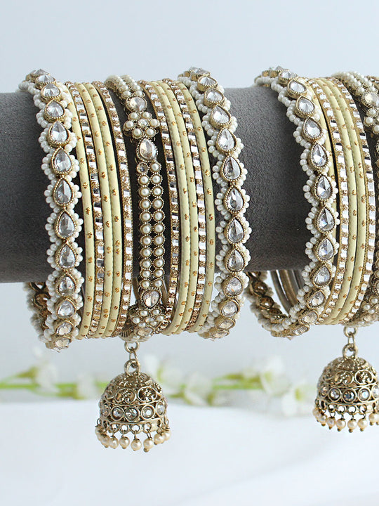 Sharvika Bangle Set / Stack-Butter Yellow
