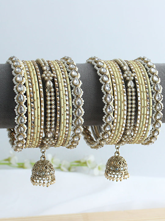 Sharvika Bangle Set / Stack-Butter Yellow
