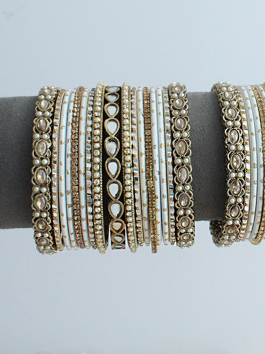Agrima Bangle Set / Stack-White