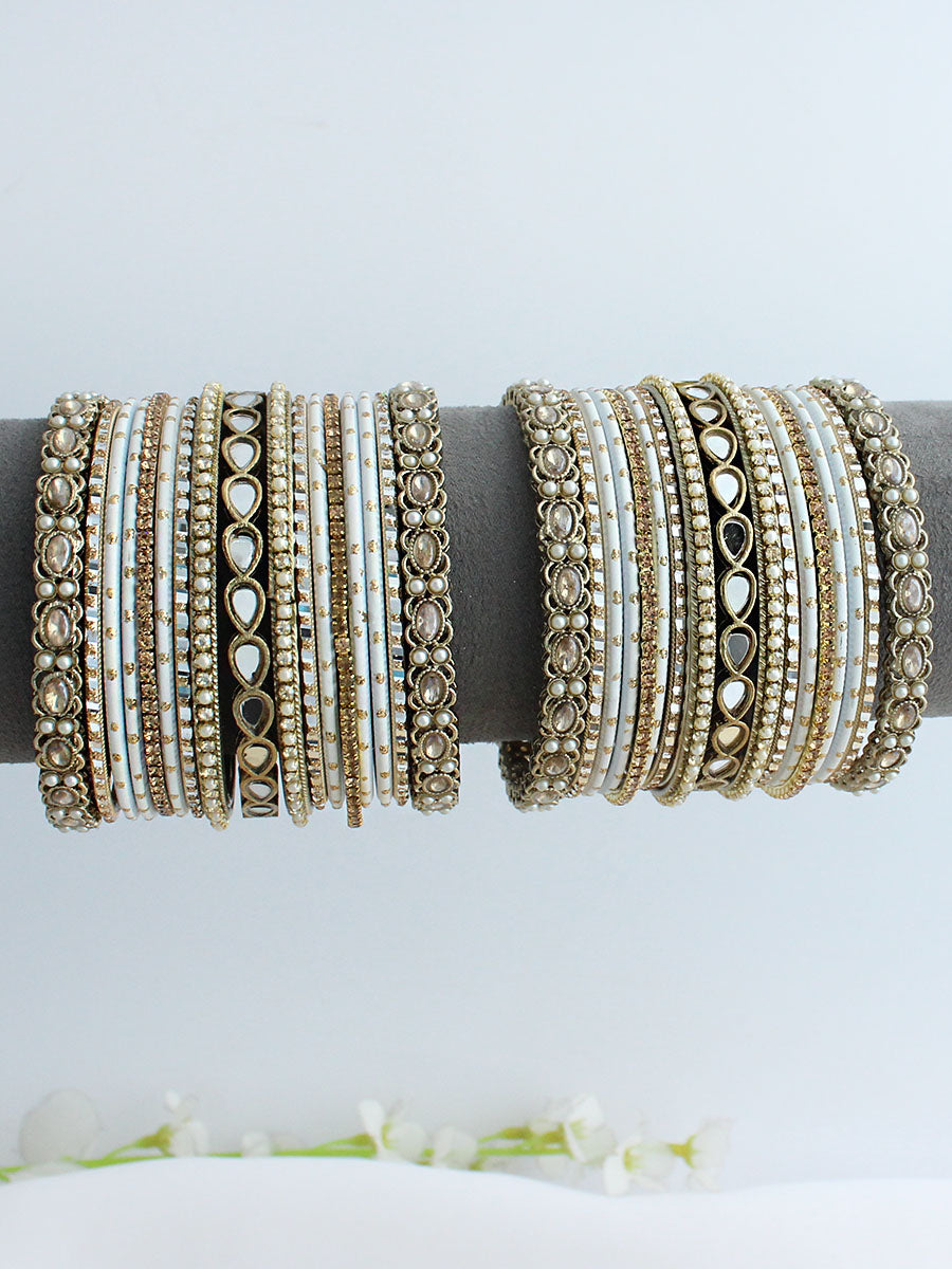 Agrima Bangle Set / Stack-White