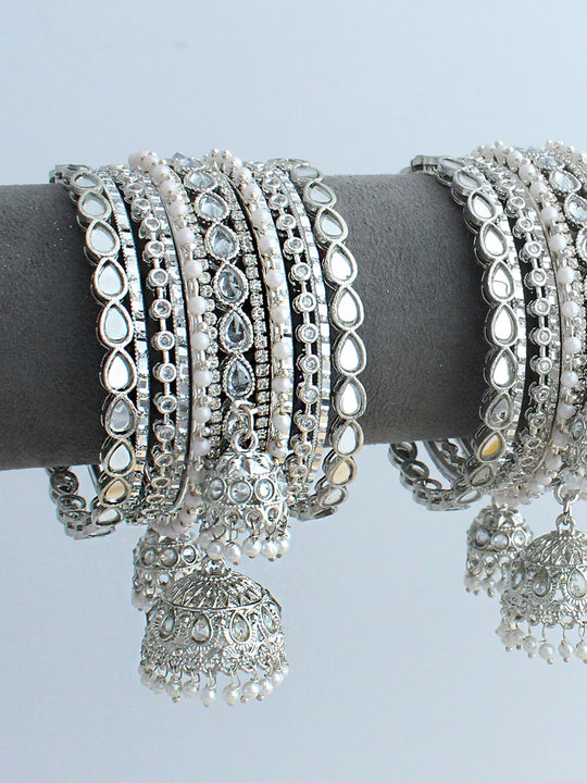 Sanaya bangle Set / Stack-Silver