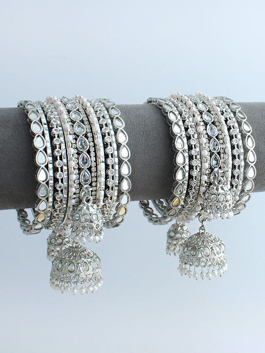 Sanaya bangle Set / Stack-Silver