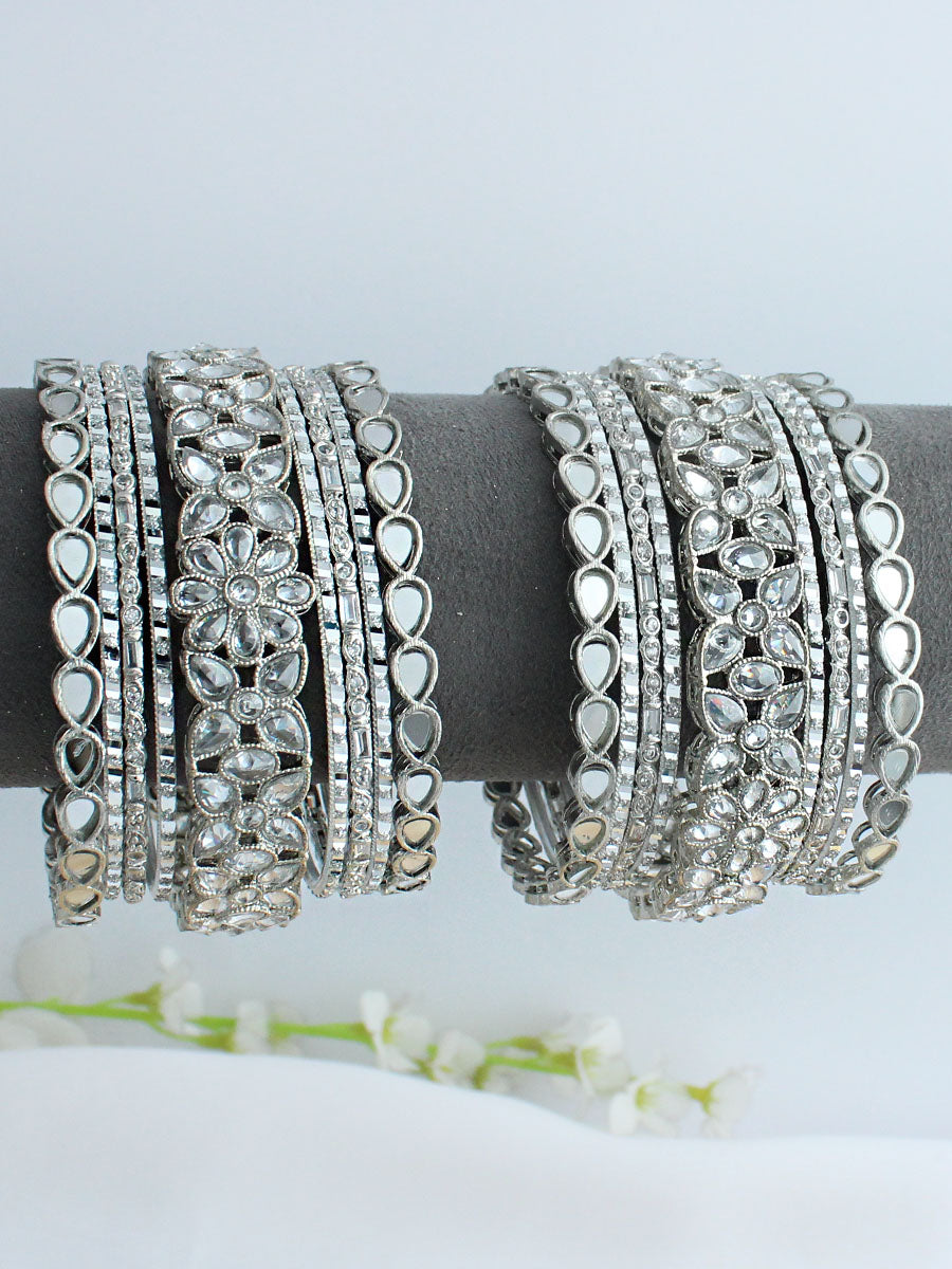 Ayesha Bangle Set / Stack-Silver