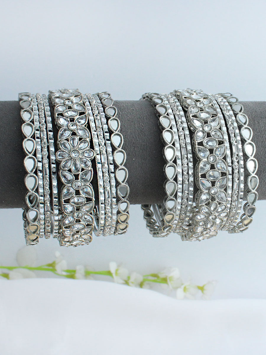 Ayesha Bangle Set / Stack-Silver