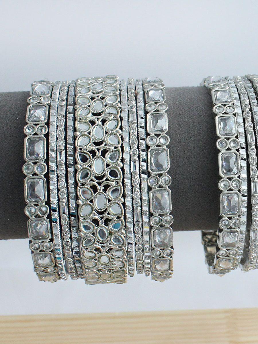 Noshin Bangle Set / Stack-Silver