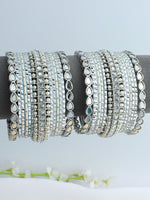 Nakshita Bangle Set / Stack-Silver