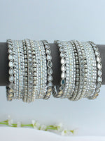 Nakshita Bangle Set / Stack-Silver