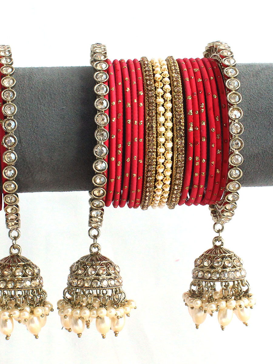 Nabela Bangle Set / Stack-Red