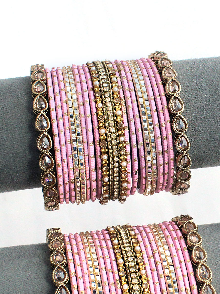 Iram Bangle Set / Stack-Pink