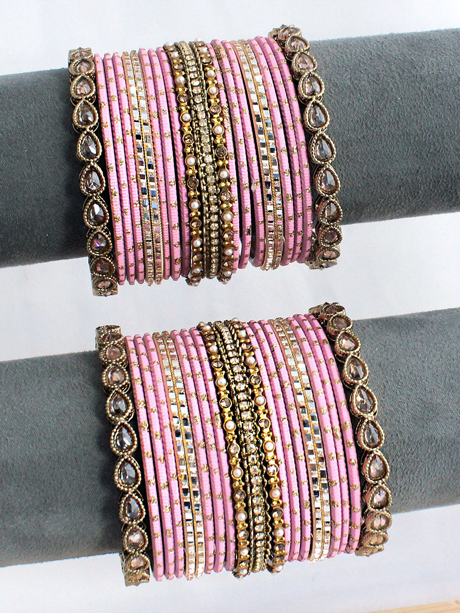 Iram Bangle Set / Stack-Pink