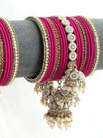 Rabia Bangle Set / Stack-Hot Pink