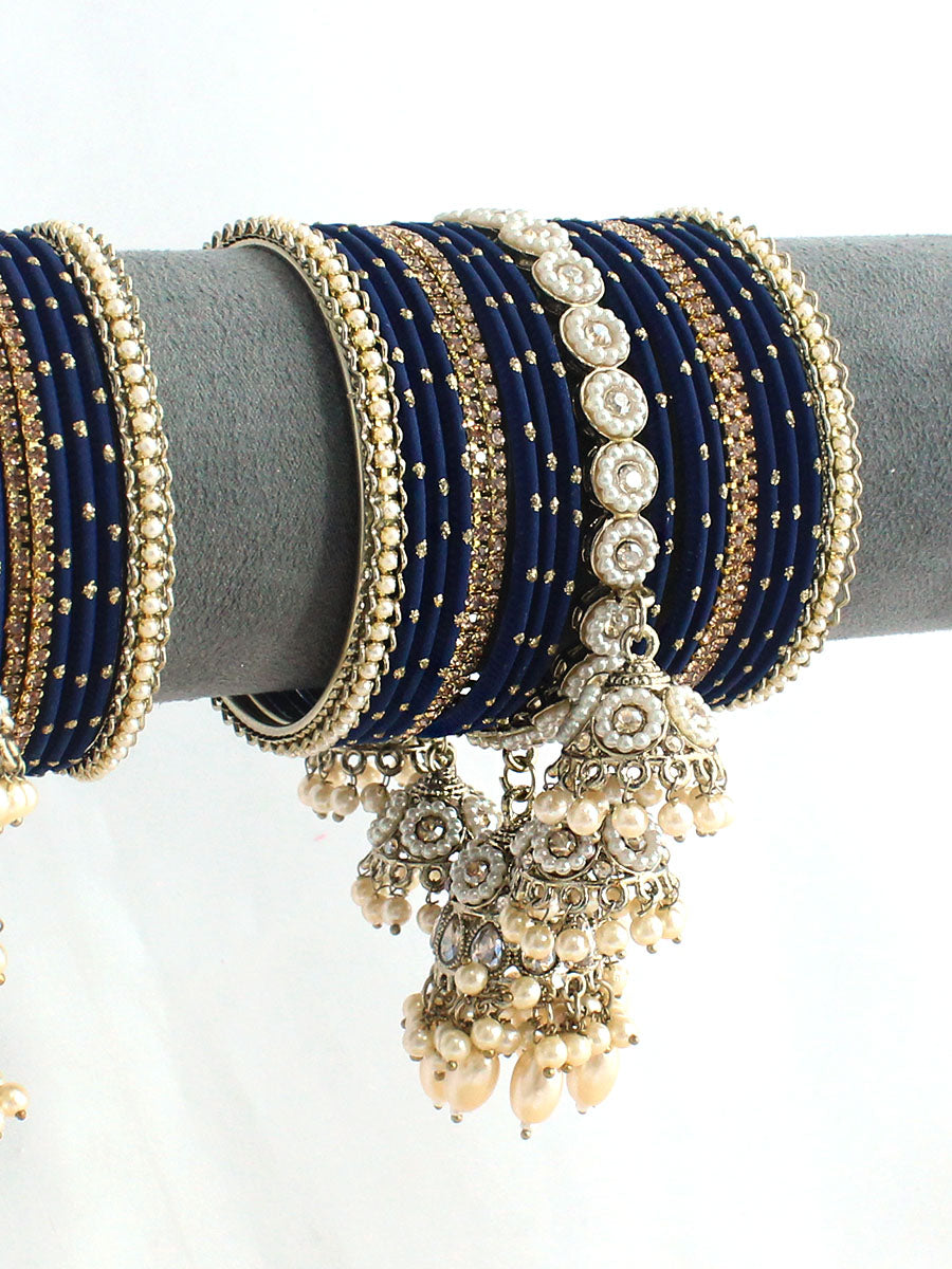 Celina Bangle Set / Stack-Blue