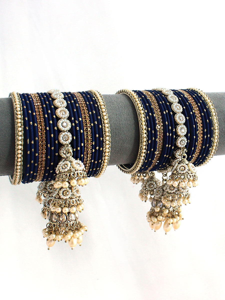 Celina Bangle Set / Stack-Blue