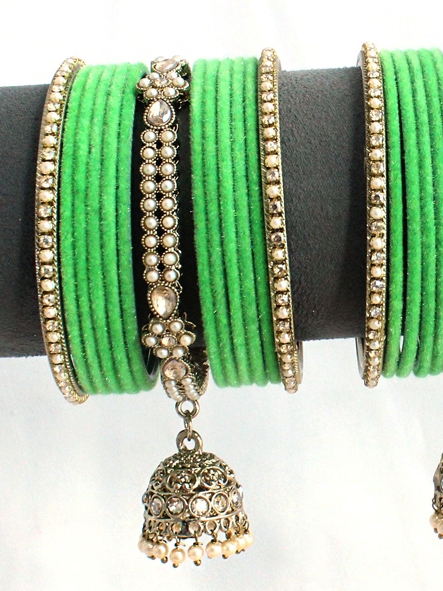 Fiza Bangle Set / Stack-Parrot Green