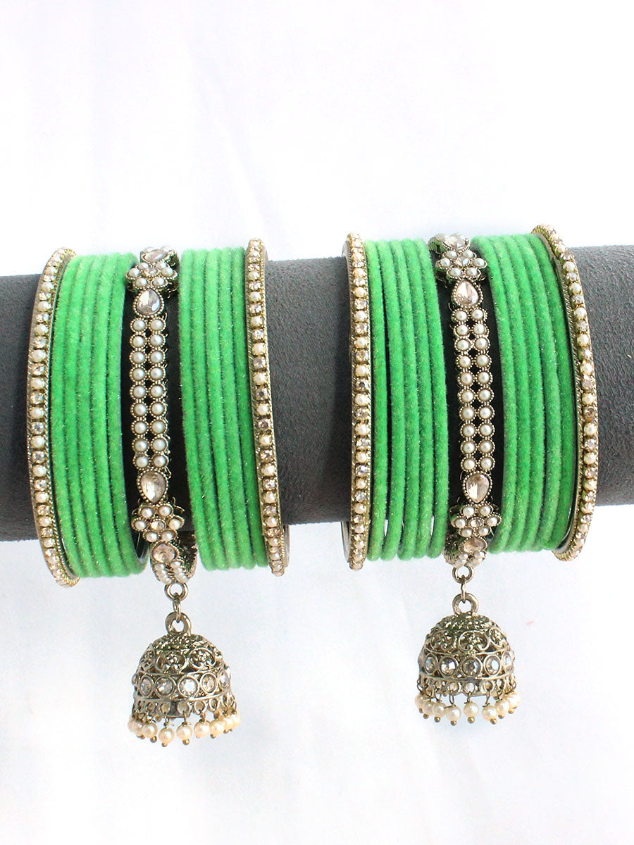 Fiza Bangle Set / Stack-Parrot Green