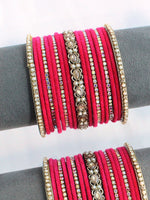 Kunika Bangle Set / Stack-Hot Pink