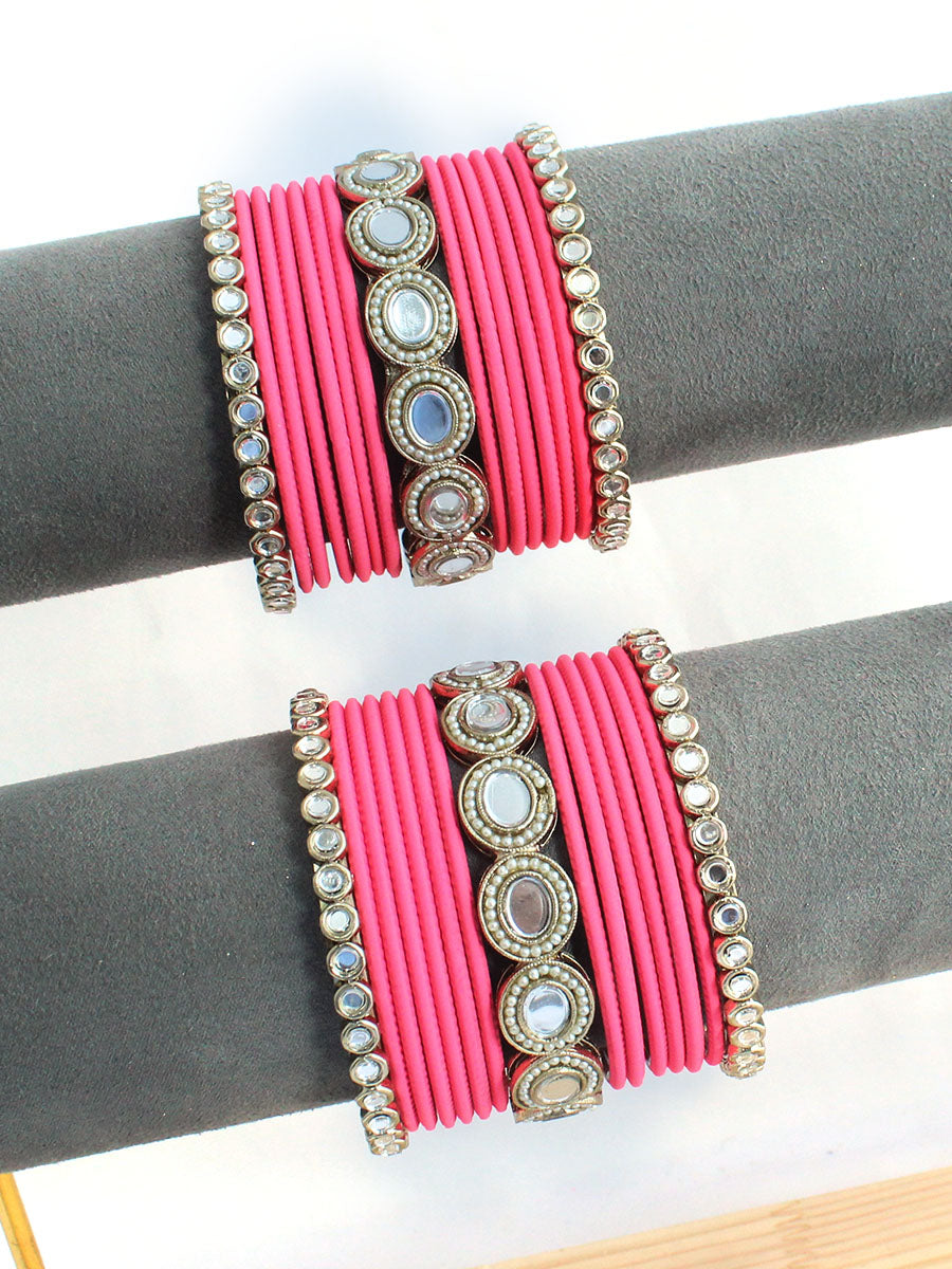 Kusum Bangle Set / Stack-Pink
