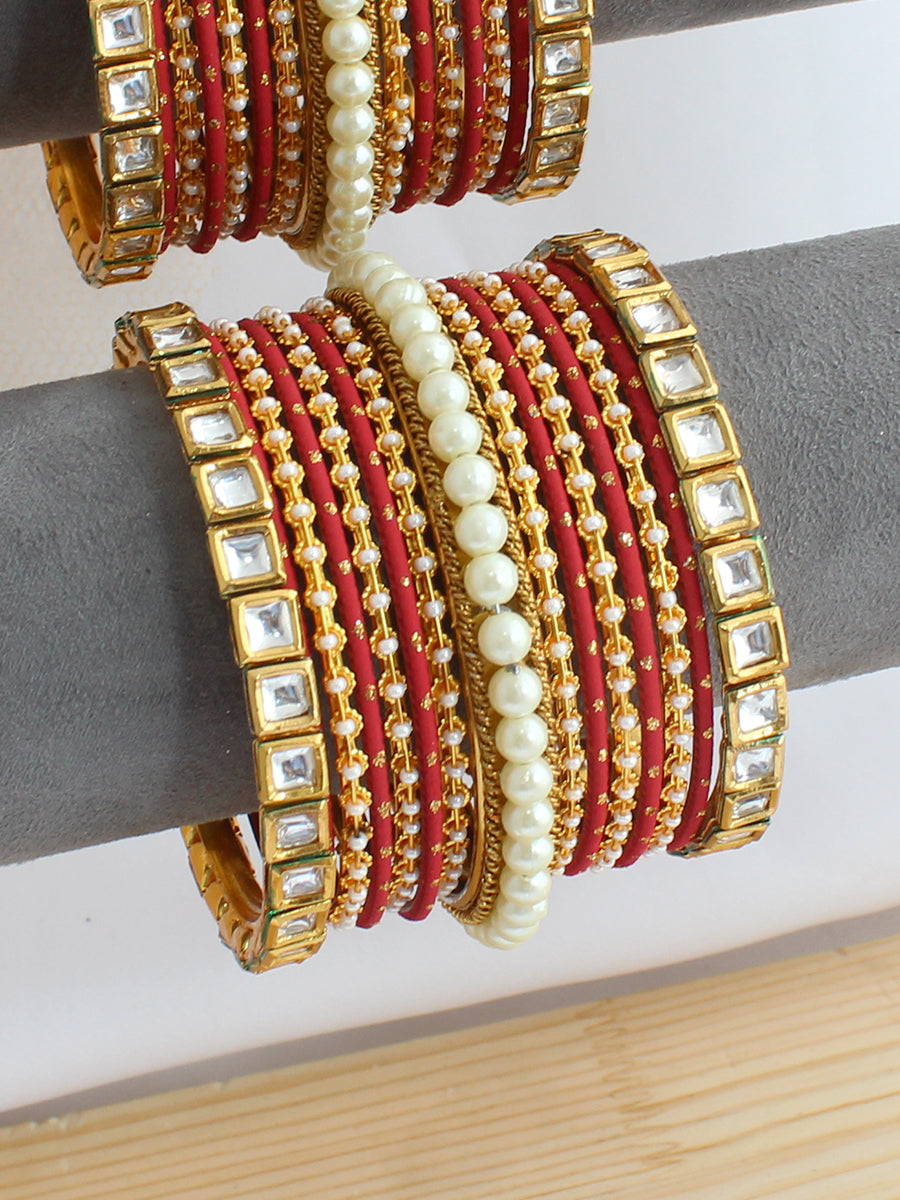 Basira Bangle Set / Stack-Red