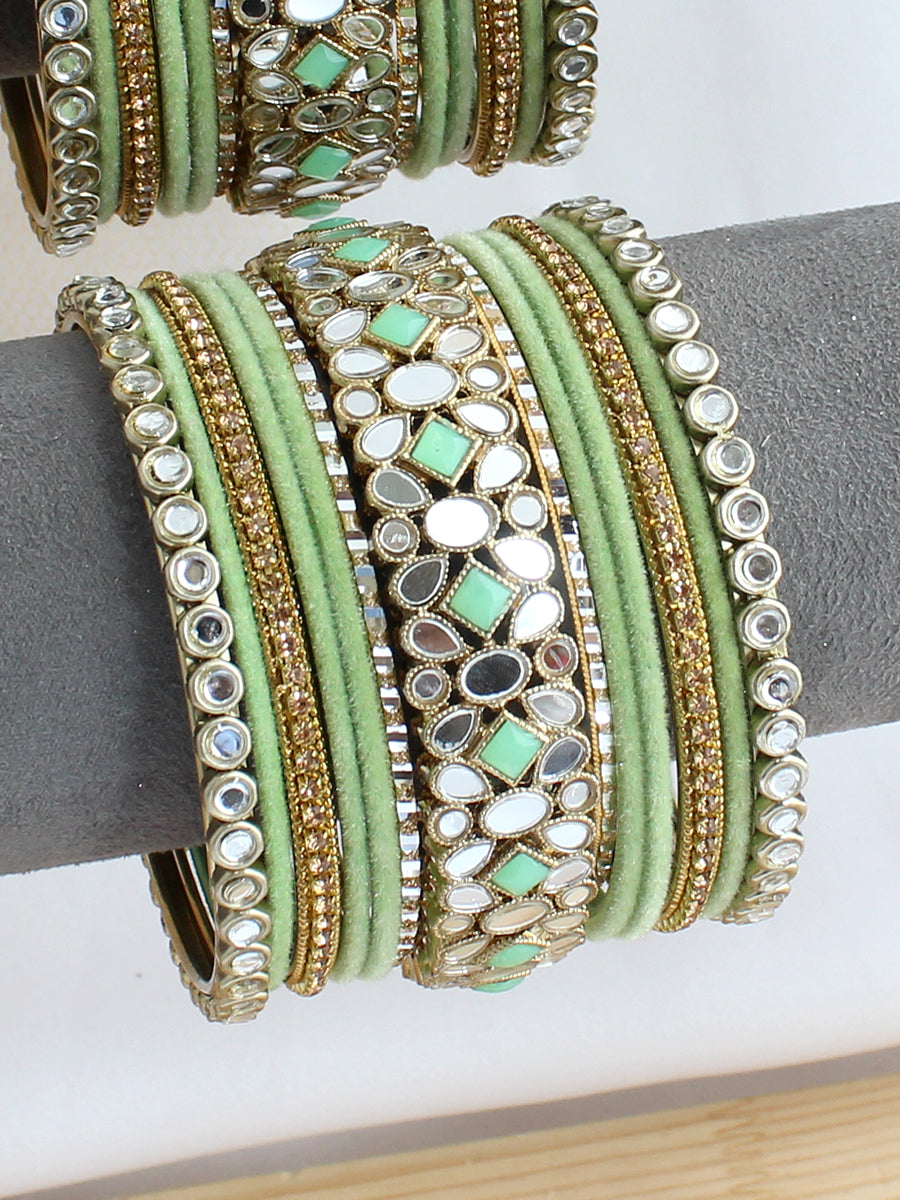 Kanvika Bangle Set / Stack-Mint Green