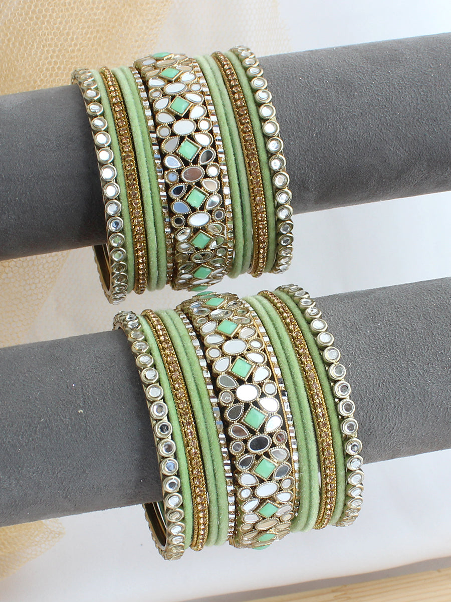 Kanvika Bangle Set / Stack-Mint Green