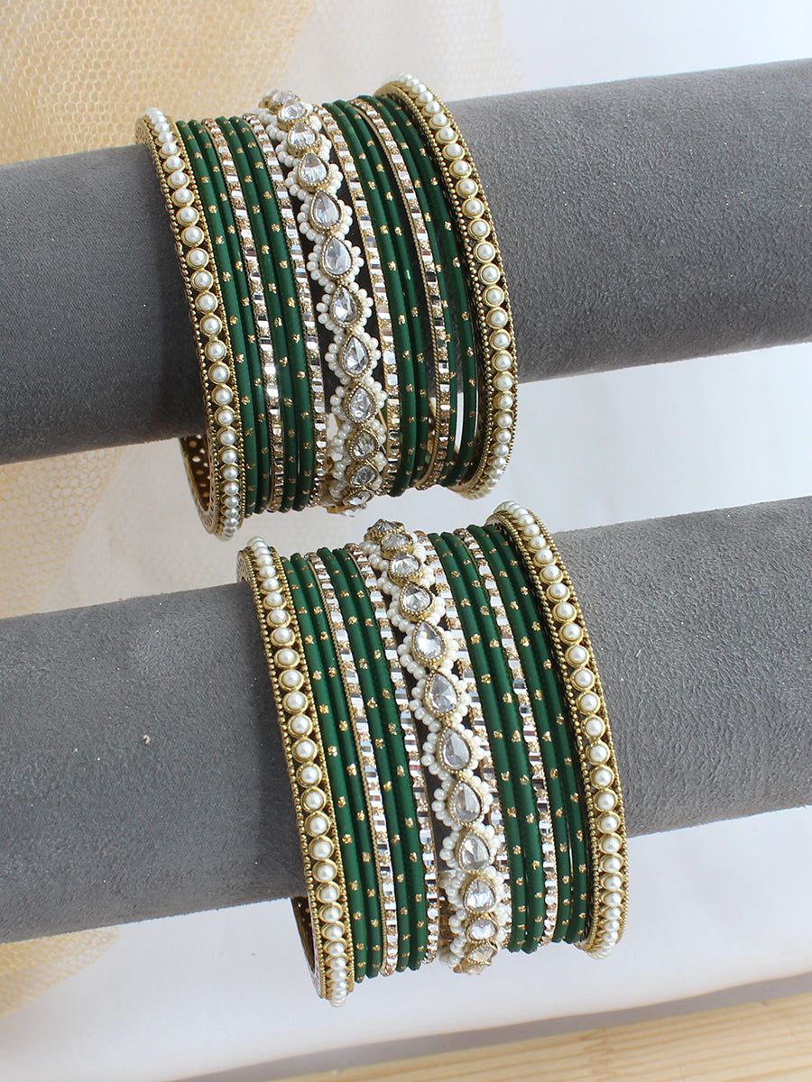 Janvika Bangle Set / Stack-Green