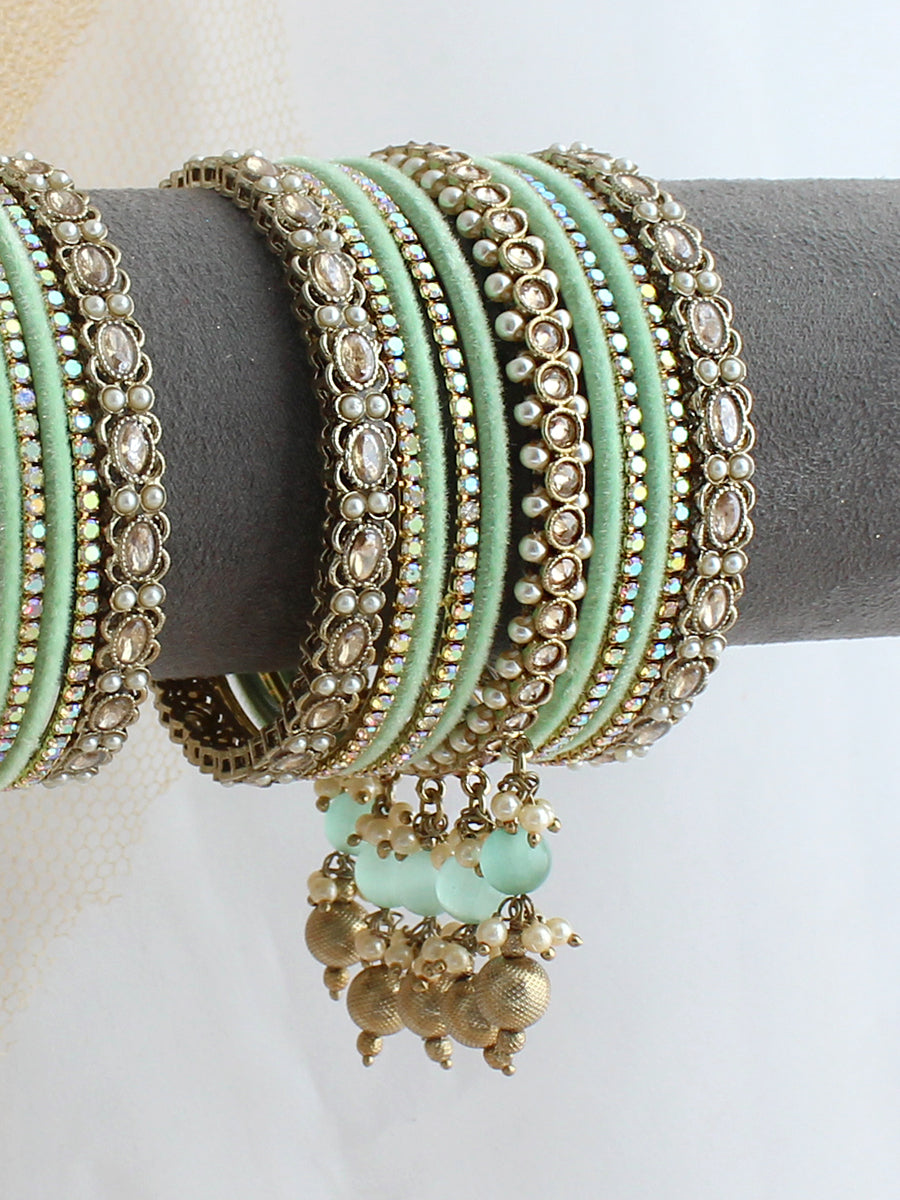 Shradha Bangle Set / Stack-Mint green