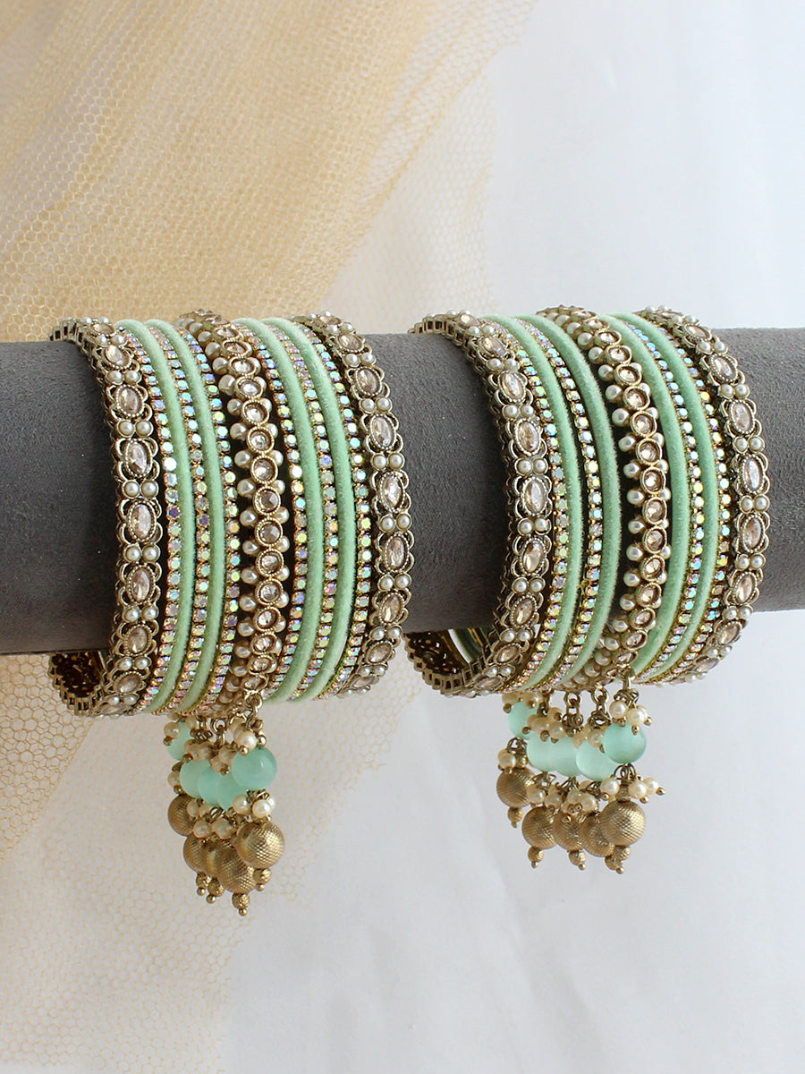 Shradha Bangle Set / Stack-Mint Green