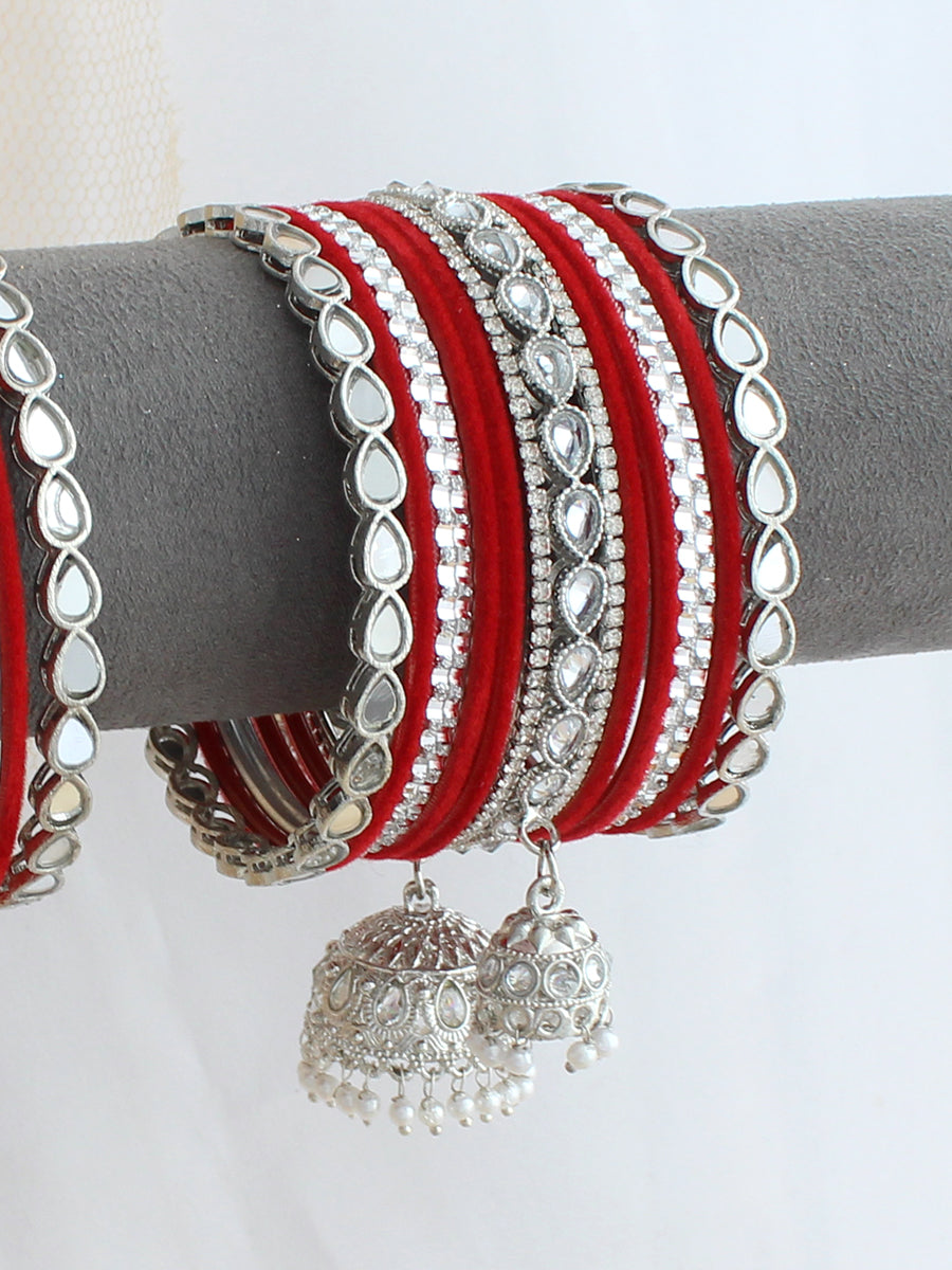 Zunaira Bangle Set / Stack-Red