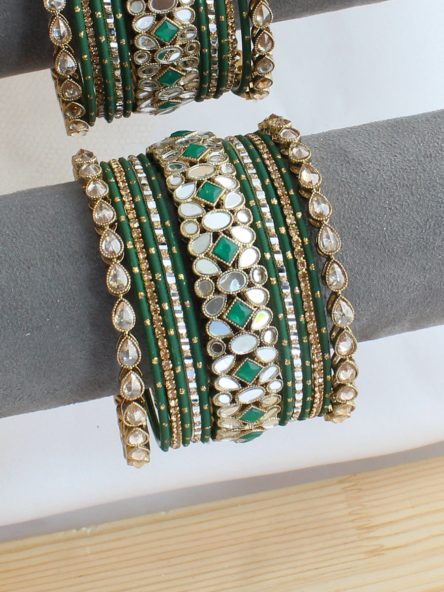Riddhisha Bangle Set /Stack-Green