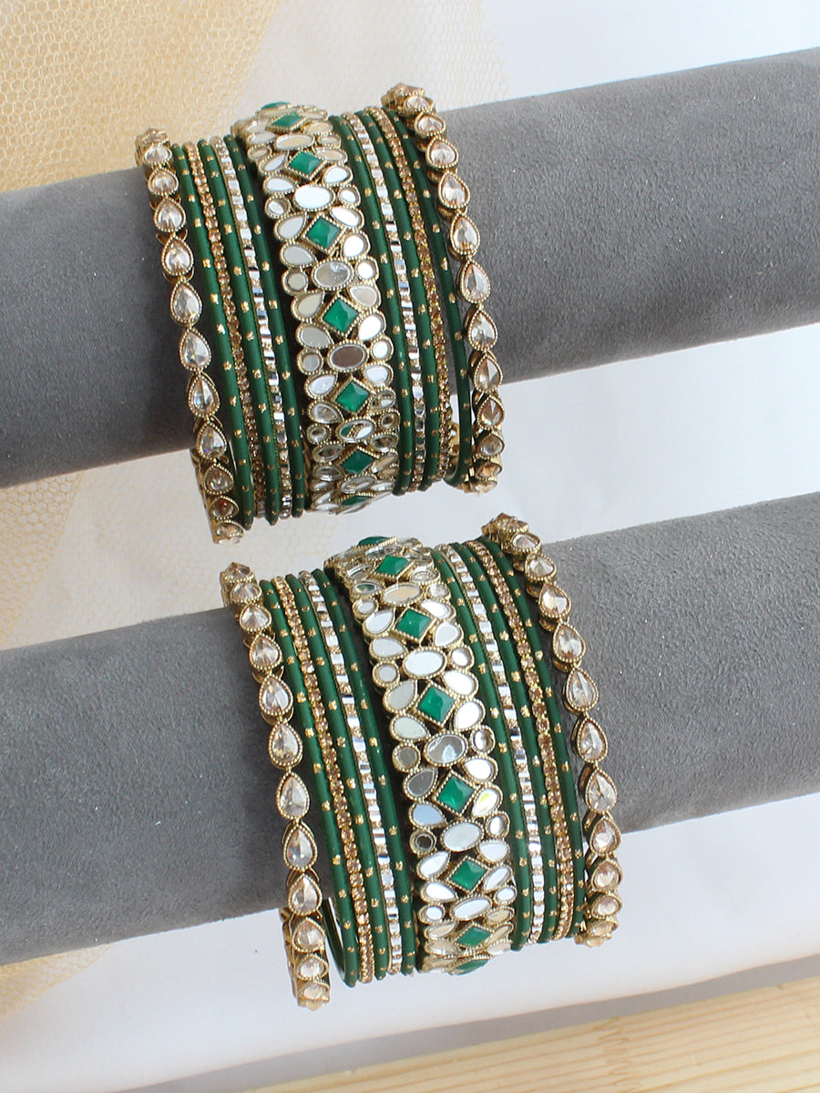Riddhisha Bangle Set /Stack-Green