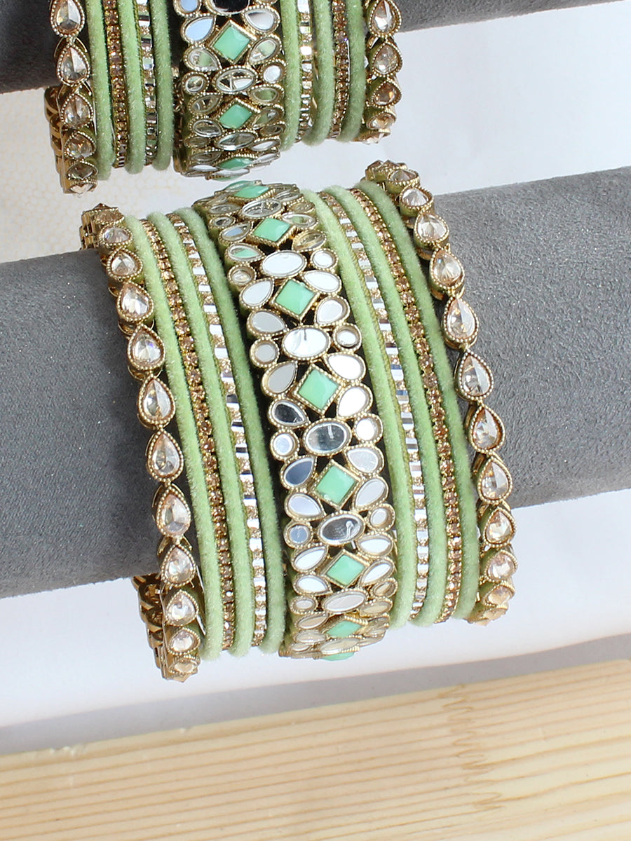 Palakshi Bangle Set / Stack-Mint Green