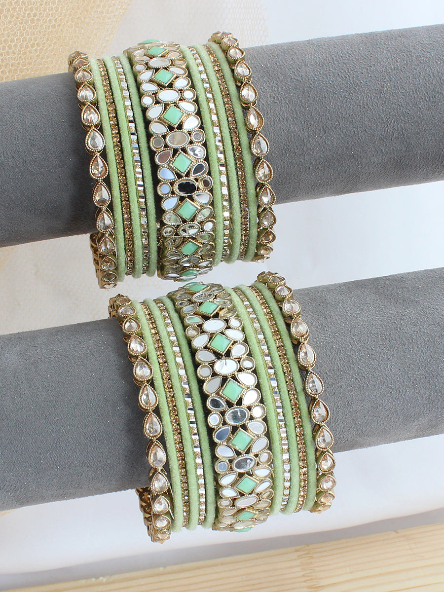 Palakshi Bangle Set / Stack-Mint Green