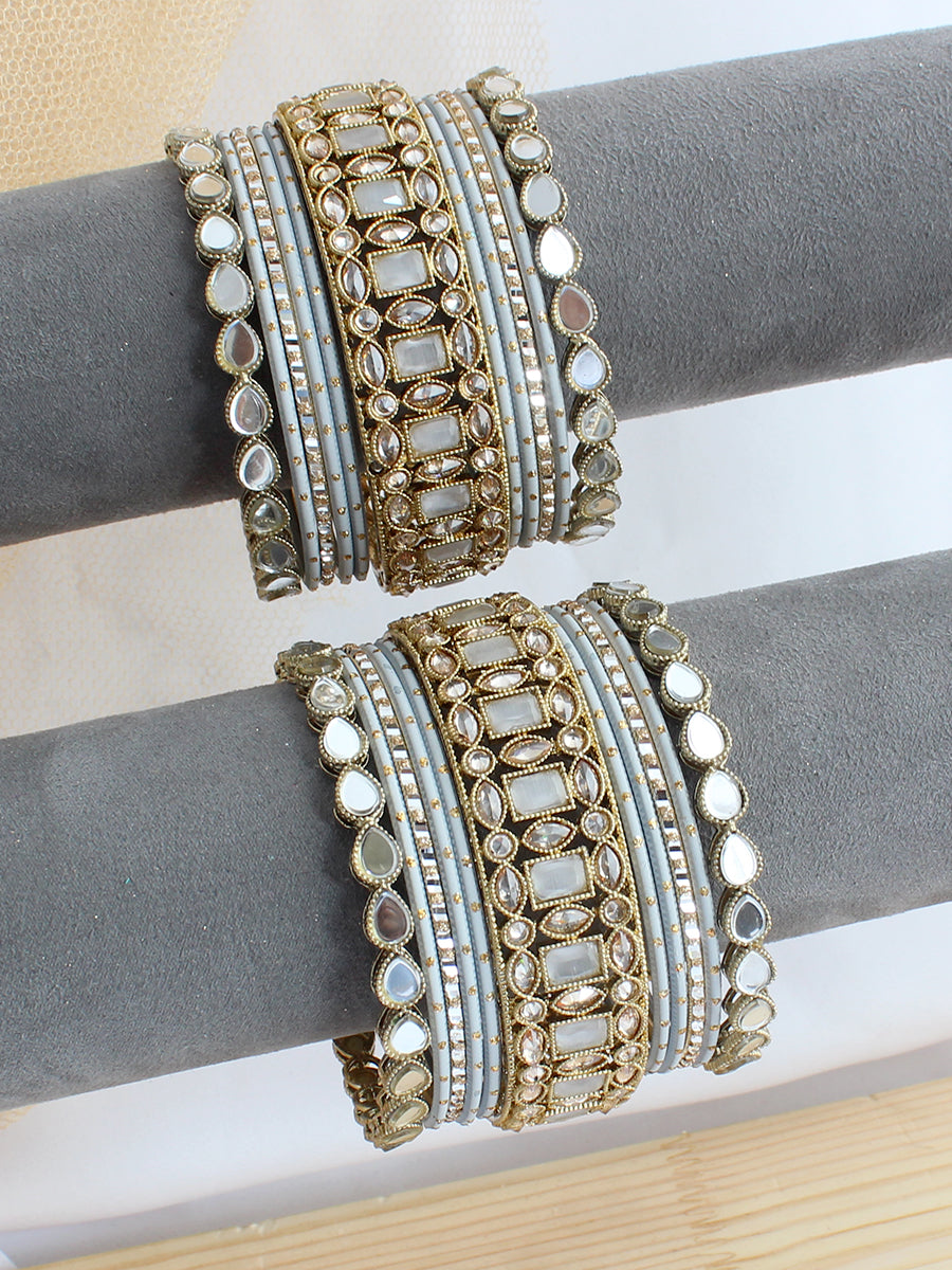 Aranya Bangle Set / Stack-Grey