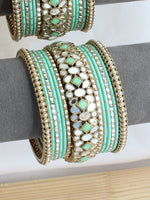Ketki Bangle Set / Stack-Mint Green
