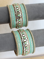 Ketki Bangle Set / Stack-Mint Green