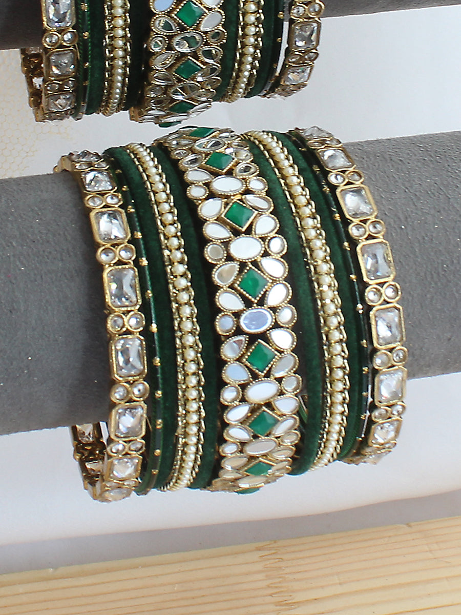 Arvika Bangle Set / Stack-Green