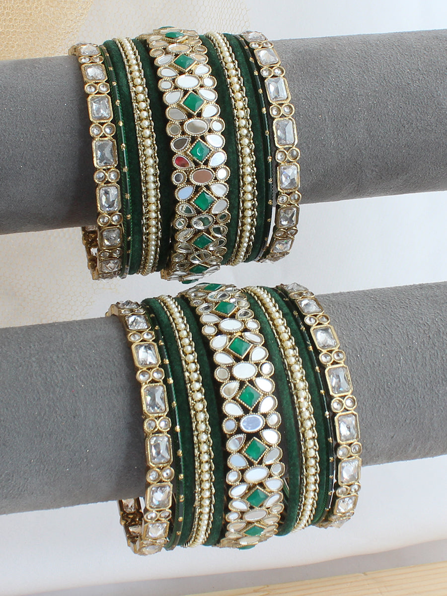 Arvika Bangle Set / Stack-Green