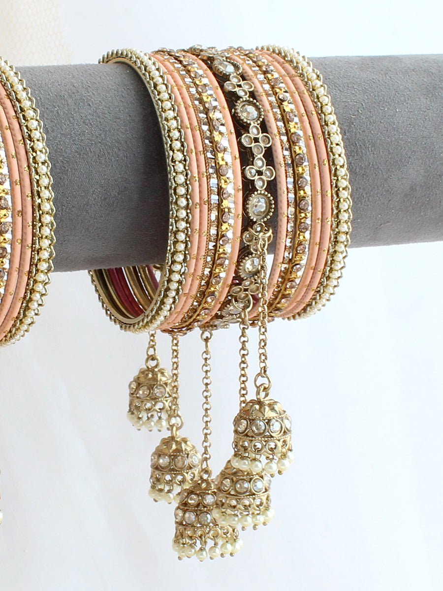 Hania Bangle Set / Stack-Peach
