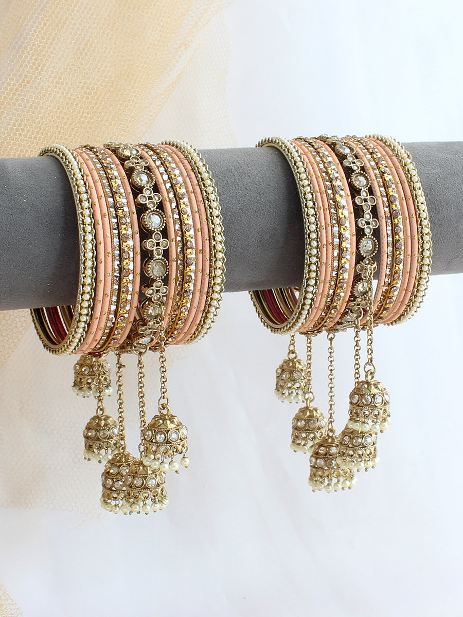 Hania Bangle Set / Stack-Peach