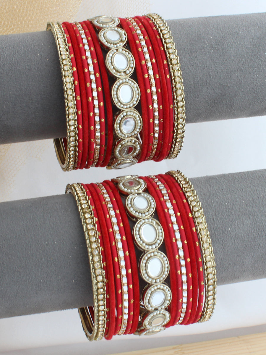 Vasudha Bangle Set / Stack-Red